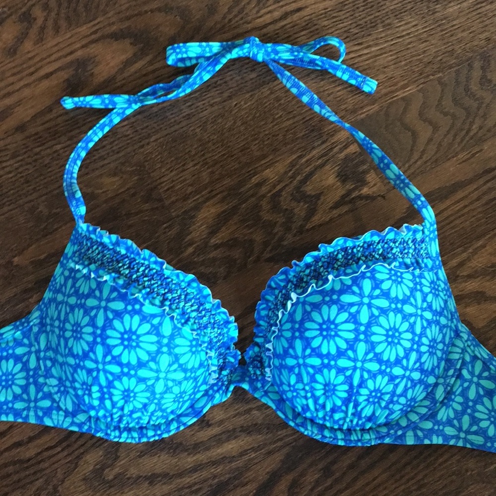 Blue/Teal Patterned Aerie Push Up Bikini